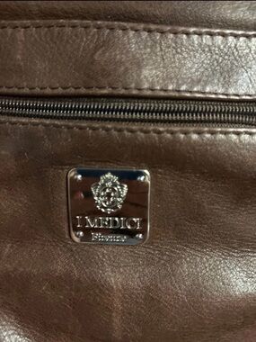 I Medici Firenze Italian Brown Leather Shoulder Bag - Made in Italy